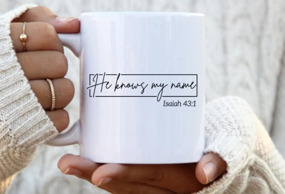 He Knows My Name Mug